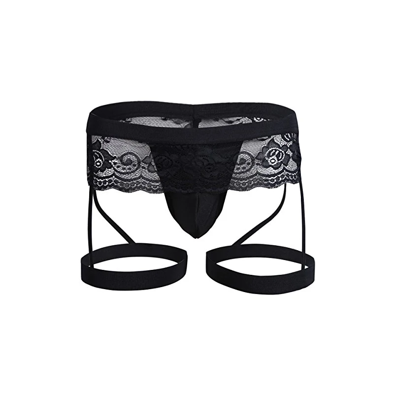 VemeFufu Slip G String Perizoma Tanga Uomo Pizzo Intimo Rosa