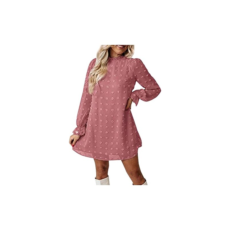 Abito Donna Manica Lunga Svasato Linea A Skater - Taglie Forti 8-26