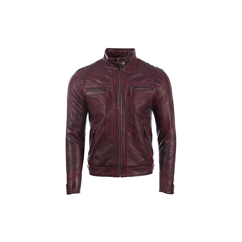 Giacca Da Motociclista Osaka Exchange In Vera Pelle Da Donna, Con Design Corsetto Sul Retro - Zip Asimmetrica, Tasche Con Zip