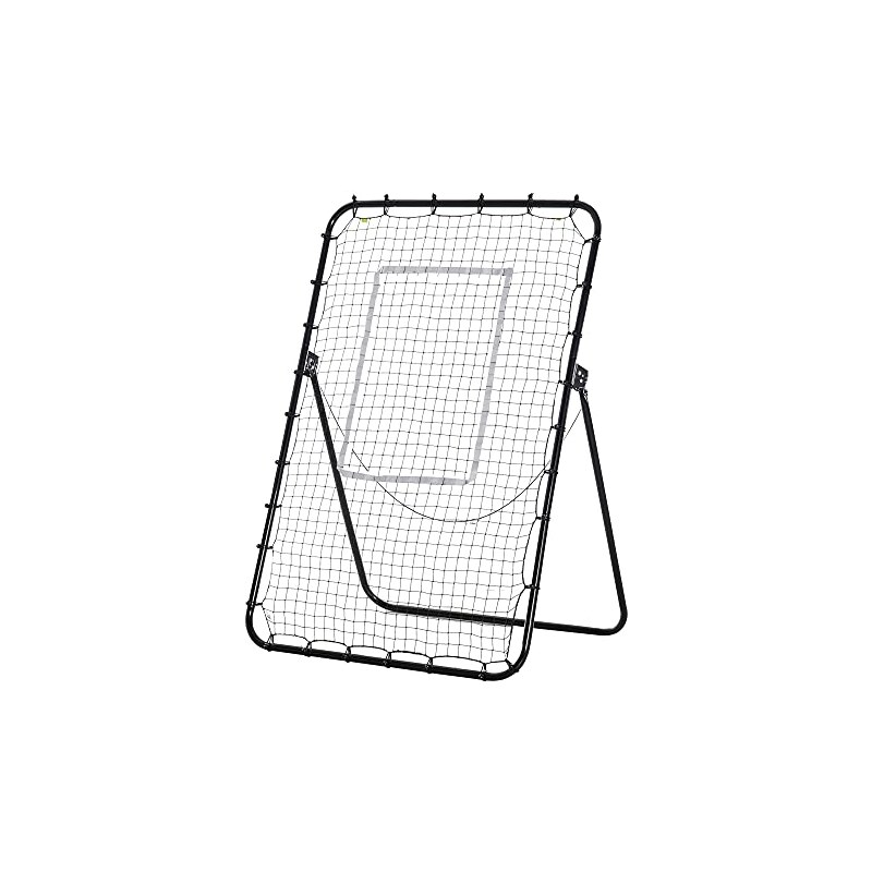 Rete Da Calcio Rebounder HOMCOM - Pieghevole, Con Bersaglio, Altezza E Angolo Regolabile - 123x73cm - Foto 2