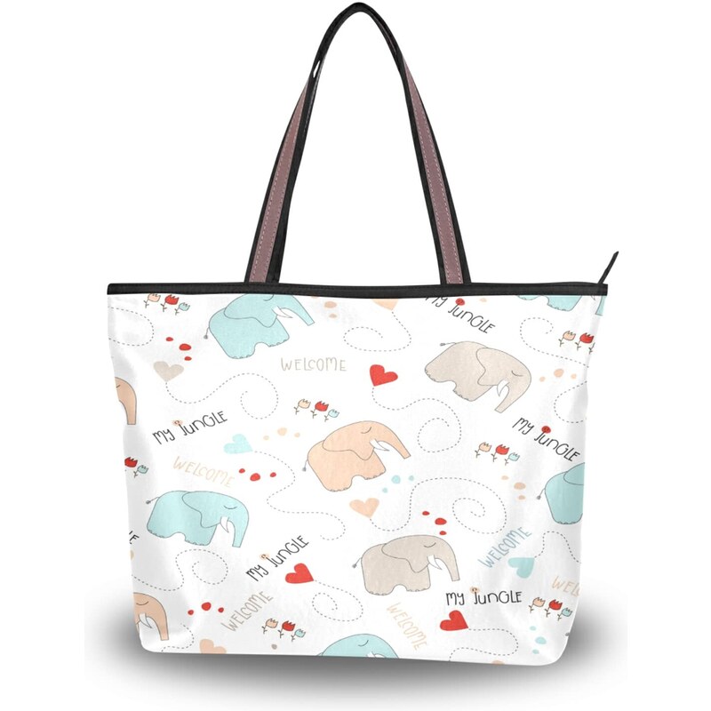 Elefante Antico Portamonete In Cotone Grezzo Con Disegno Elefante - Per Bambini, Taglia S, Multicolore Sacca Asilo Personalizzato