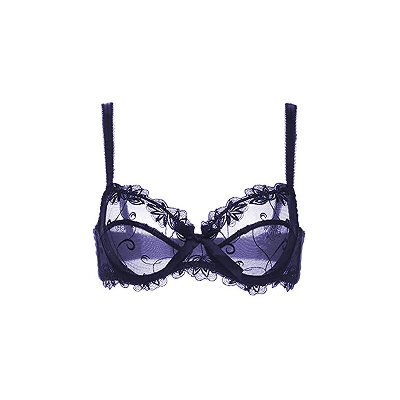 Selene Body Donna In Pizzo Effetto Trasparente – Con Ferretto E Motivo Floreale, Senza Imbottitura, Collezione Graziella, Riferimento 386