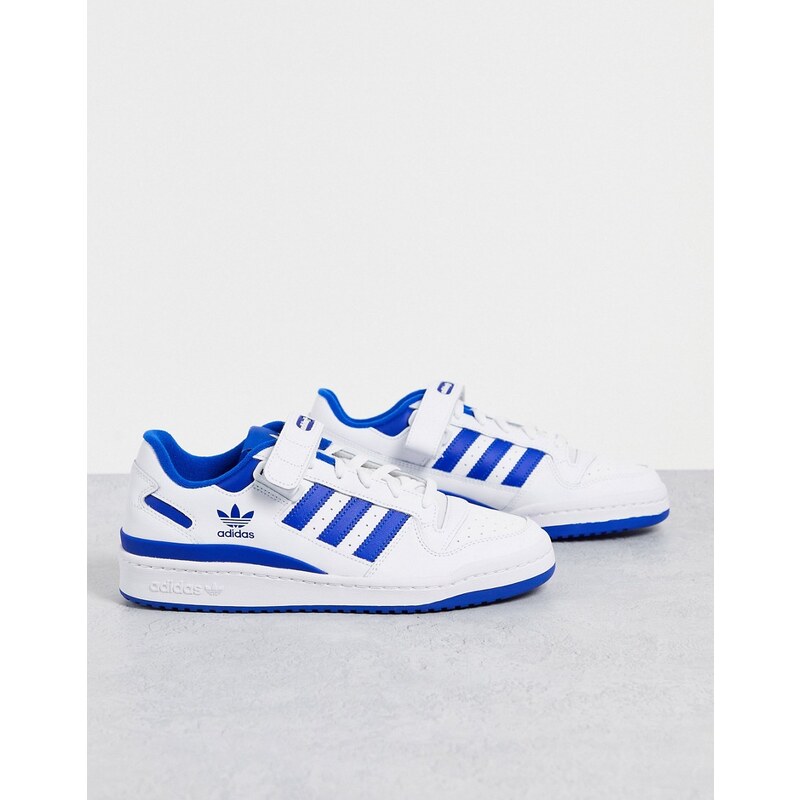 adidas Originals - Forum - Sneakers basse bianche e blu-Bianco