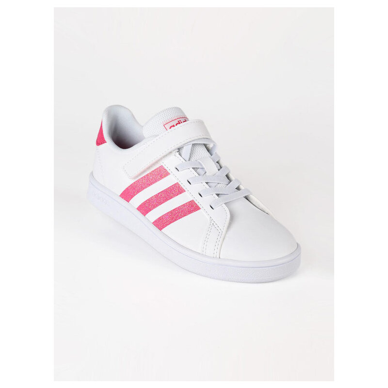 Adidas Grand Court C Sneakers Glitter Basse Bambina Bianco