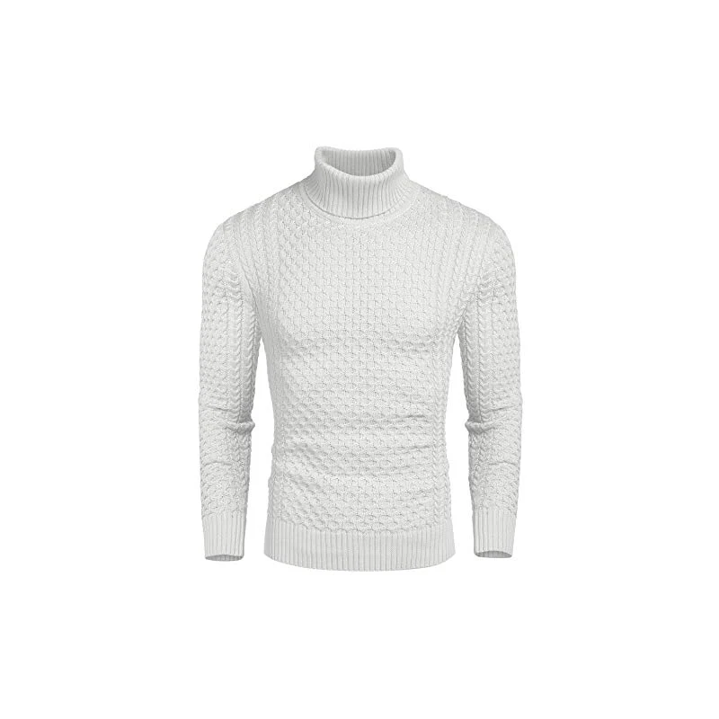 Uomo Maglia Termica a Maniche Lunghe, Moda Colore Solido Collo Alto Maglie a Compressione Confortevole Caldo Maglietta Termica