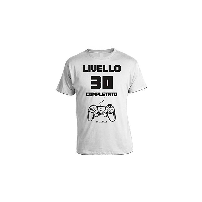 bubbleshirt Tshirt Compleanno Livello 30 completato - 30 Anni - Tshirt  Simpatiche e Divertenti - Idea Regalo 