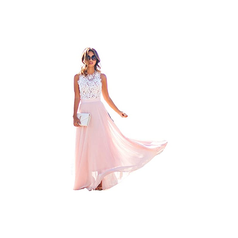 tinbarry Abiti da Sera da Donna, Abito Elegante in Pizzo, Abito da Cocktail con Scollo a V da Sposa, Abito Festivo, Abito in Pizzo a Trapezio a Vita Alta, Abito da Sposa