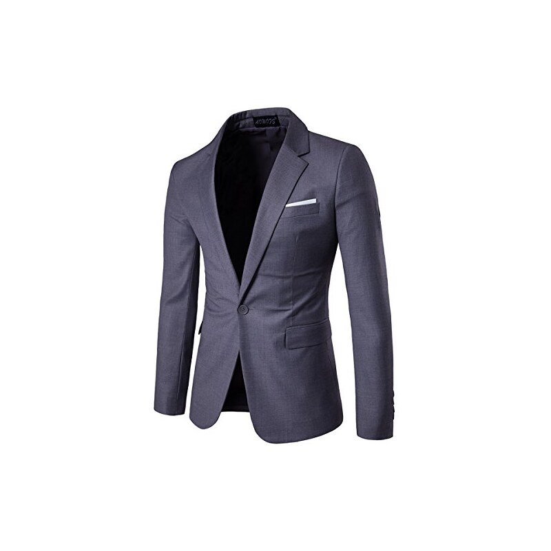 Blazer Uomo Slim Fit Un Bottone - Giacca Elegante Per Lavoro, Matrimoni E Occasioni Formali