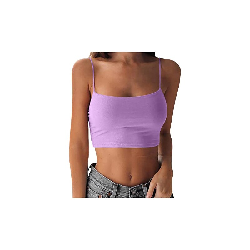 Tiaobug Canottiera Donna Trasparente Casual Sexy Collo Alta Canotta