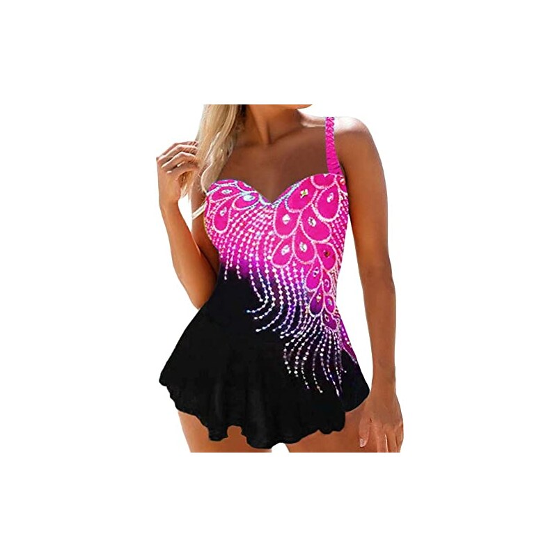 Costume Intero Donna George Fantasia Floreale Nero E Bianco Con Spalline Regolabili