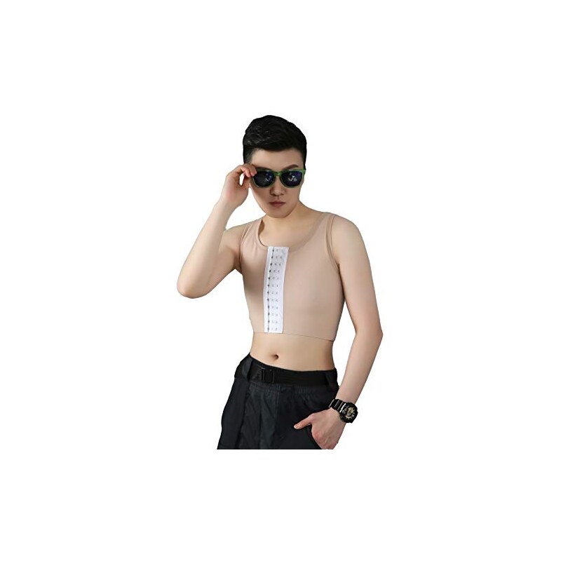 BaronHong Senza Cuciture Intimo Mezzo Busto Legante Per Tomboy Trans Lesbian Bianco M 135515565