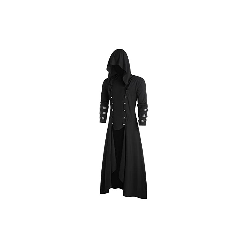 Giacca A Vento Lunga Uomo Liaddkv - Stile Vintage Punk Gotico, Cappotto Autunno Impermeabile - Foto 9
