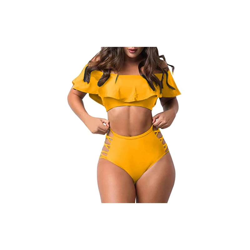 Costume Intero Donna A Vita Alta Con Controllo Pancia - Taglie Forti S-2XL, Ad Asciugatura Rapida, Senza Ferretto