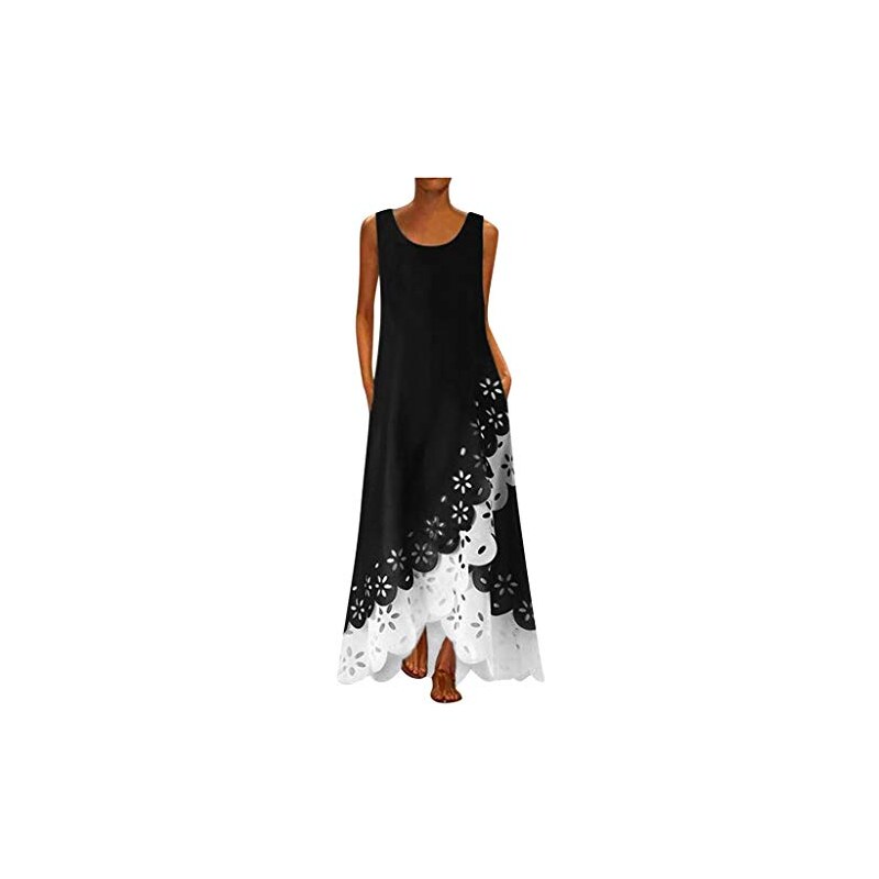 ONLY Onlphilippa Abito Lunghe Con Stampa Floreale E Maniche Lunghe, Vestito Donna Effetto Avvolgente