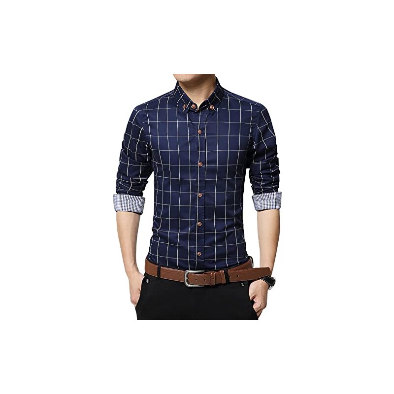 BGFIPAJG Gemelli Camicia In Argento Lunghe Scozzese Da Autocoltivazione Camicia Felpata A Quadri 121741907