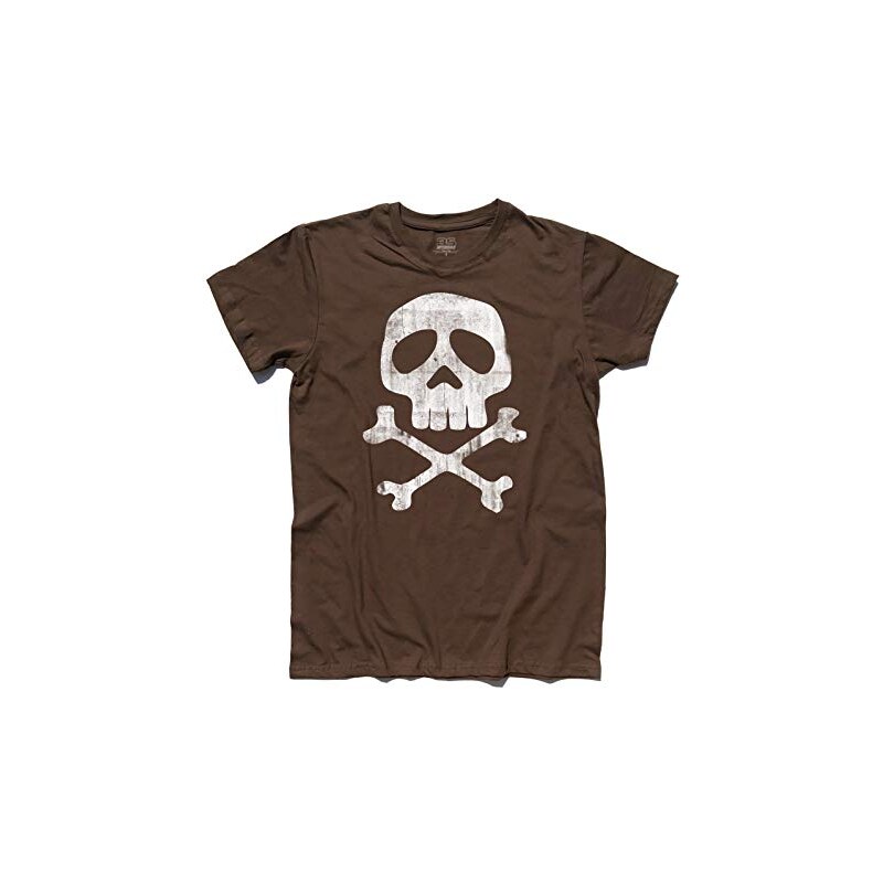 T-shirt Homme Crâne Jolly Roger Captain Harlock - 100% Made In Italy, Impression Directe Sur Tissu - Style Rock, Piraterie