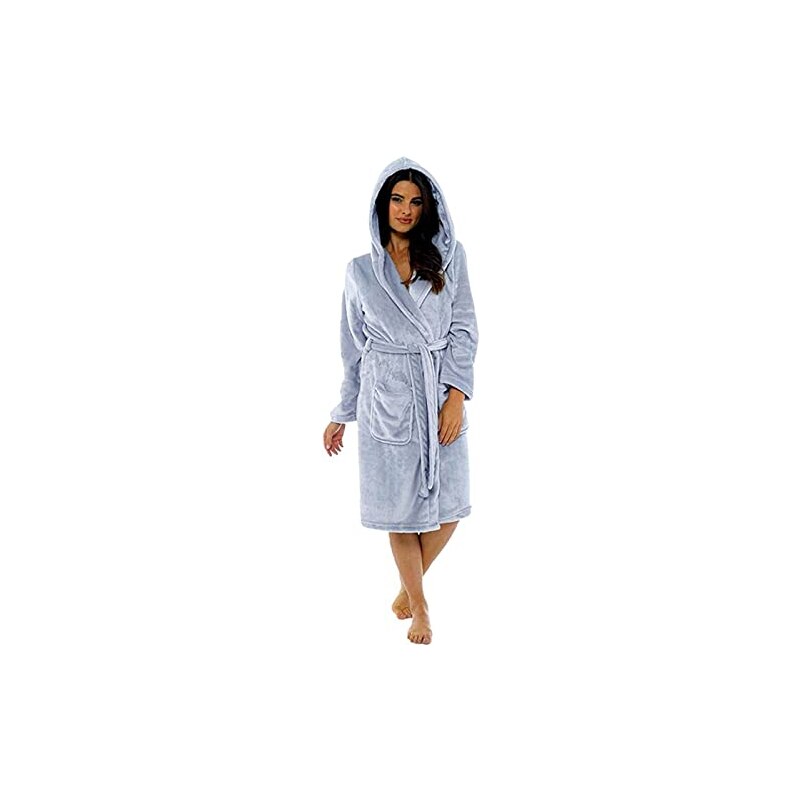 Vingi Accappatoio Salvaspazio In Micro Spugna Leggera – Uomo/Donna, Blu, Taglia XL/XXL, Con Cappuccio E Lavabile