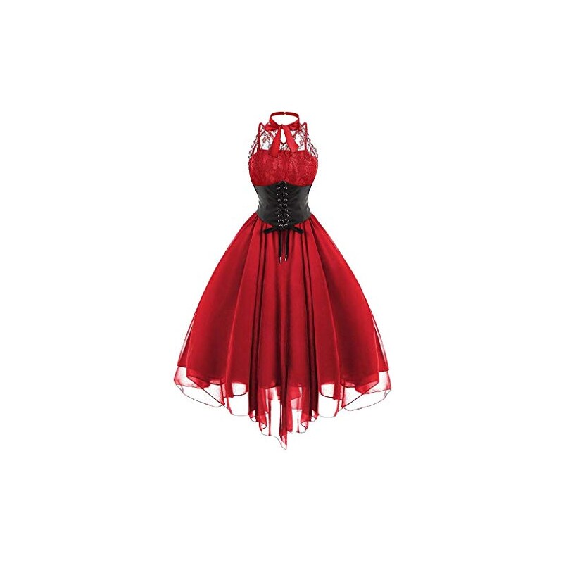 ROMWE EDION Gonna vintage in velluto con pizzo a contrasto, stile