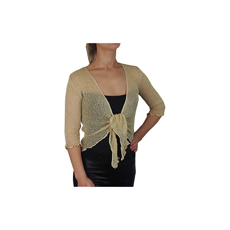 Coprispalle In Pizzo A Rete Per Donna, Stile Y2K, Con Fiocchi, Maniche Lunghe, Blu, Taglia Unica - 3