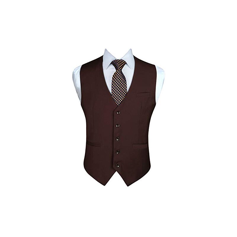 Gilet Da Uomo Elegante - Panciotto Smanicato Scollo A V - Per Matrimoni, Cerimonie E Lavoro - Disponibile In Più Colori (solo Gilet)