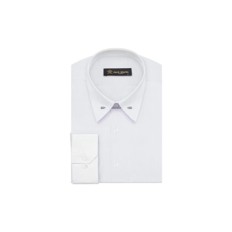 Jack Martin London Jack Martin - Camicia a Righe con Colletto a Spilla - Camicie Formali Slim Fit per Uomo