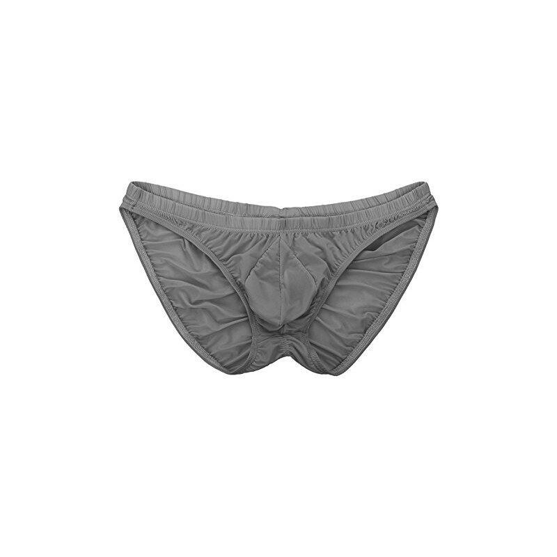Slip bikini sexy da uomo sissy raso arricciato mutandine lingerie