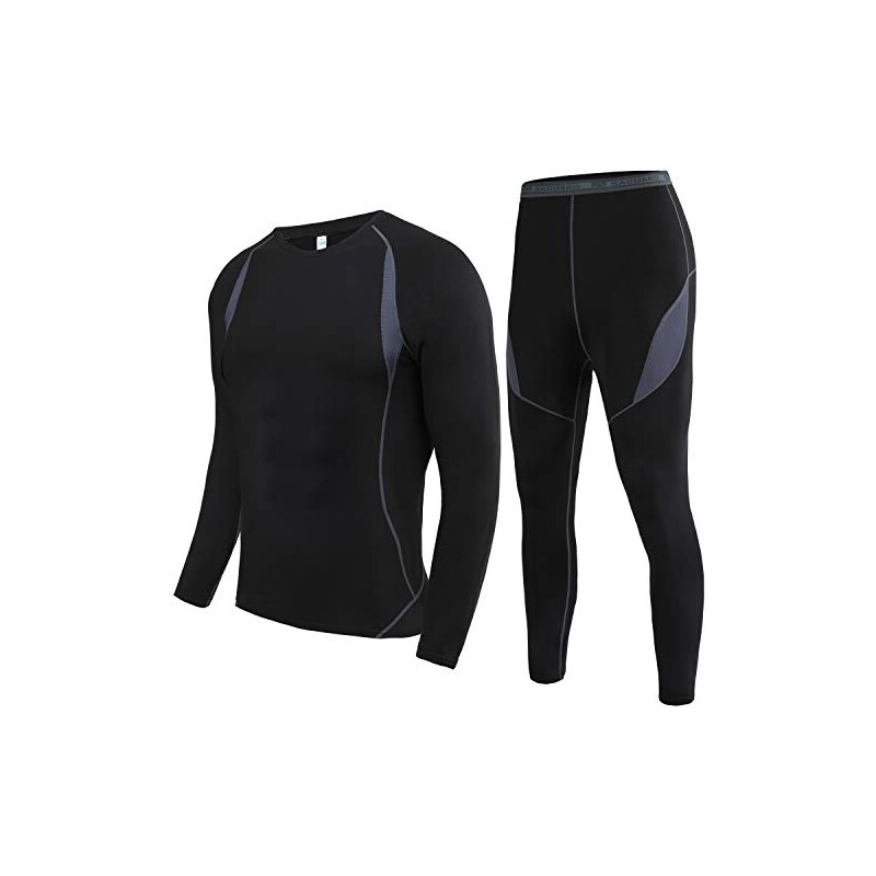 Set Intimo Termico Donna Per L'Inverno - Top E Leggings In Felpa Morbida, Taglie L E XL, Nero