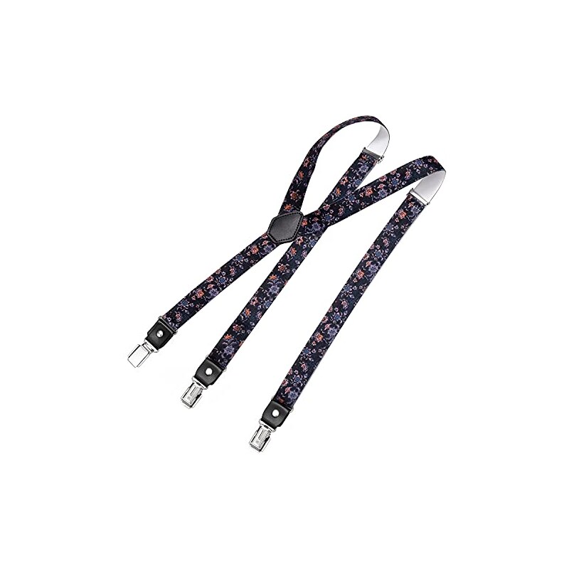 Bretelle Uomo KUNN Antimetal Detector – Larghezza 3,8 Cm Con Clip In Plastica – Regolabili Fino A 132 Cm (Nere)
