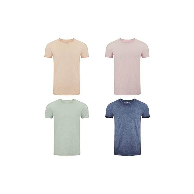 Riverso RIVMatteo Maglietta Uomo Cotone 100% - Arancione Pastello, Scollo Rotondo, Taglie S-5XL