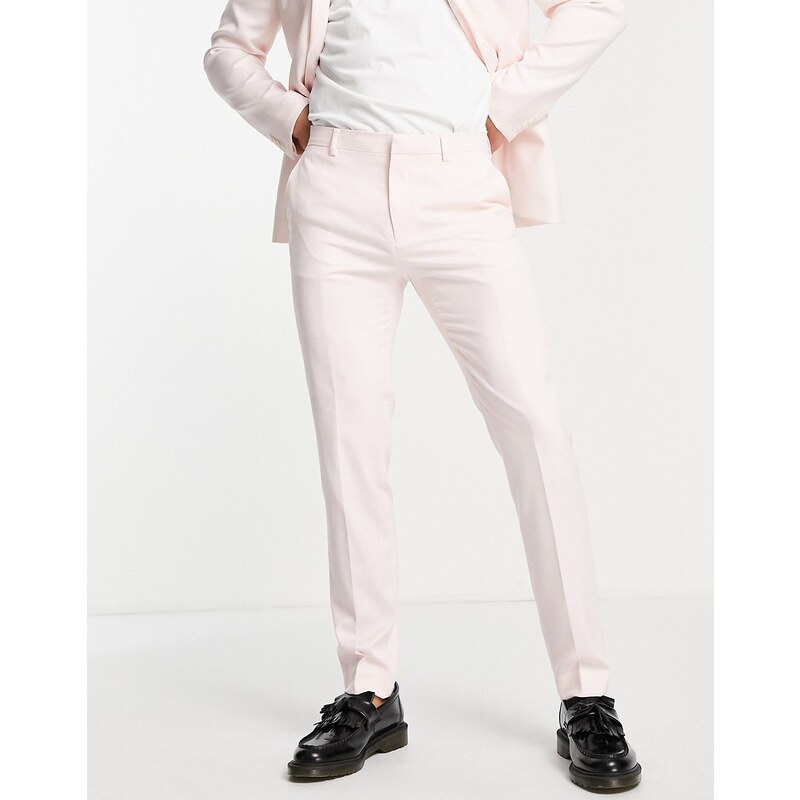 Topman - Pantaloni da abito skinny rosa