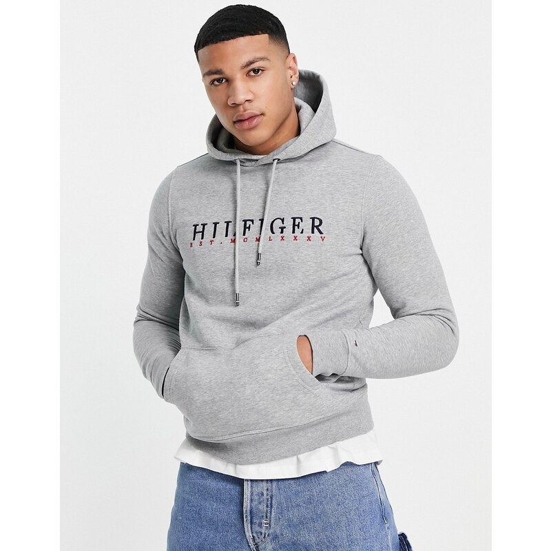 Felpa grigia tommy hilfiger online