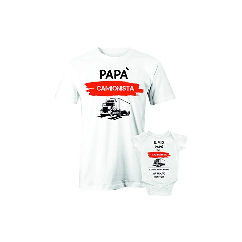Puzzletee Coordinato Papà E Figlio: T-shirt E Body Per La Festa Del Papà – Divertenti Magliette Rock Per Dire Grazie, Idea Regalo Per Padre E Figlia