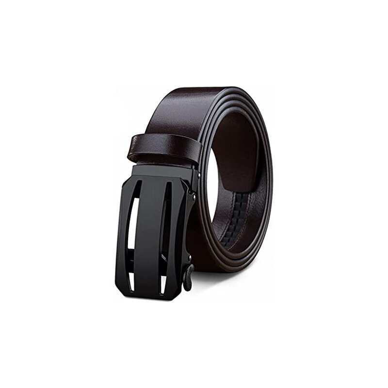 Cintura bianca da uomo con fibbia automatica in lega di pelle cintura in pelle cintura di affari, Bbbb-2, 110 cm