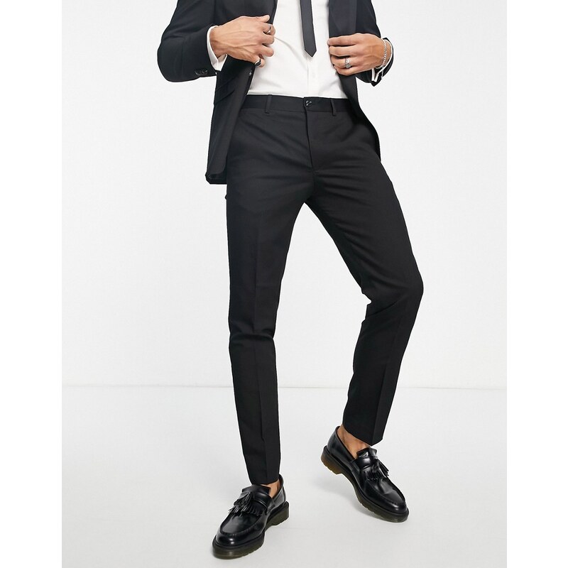 Jack & Jones Premium - Pantaloni da abito slim neri-Nero