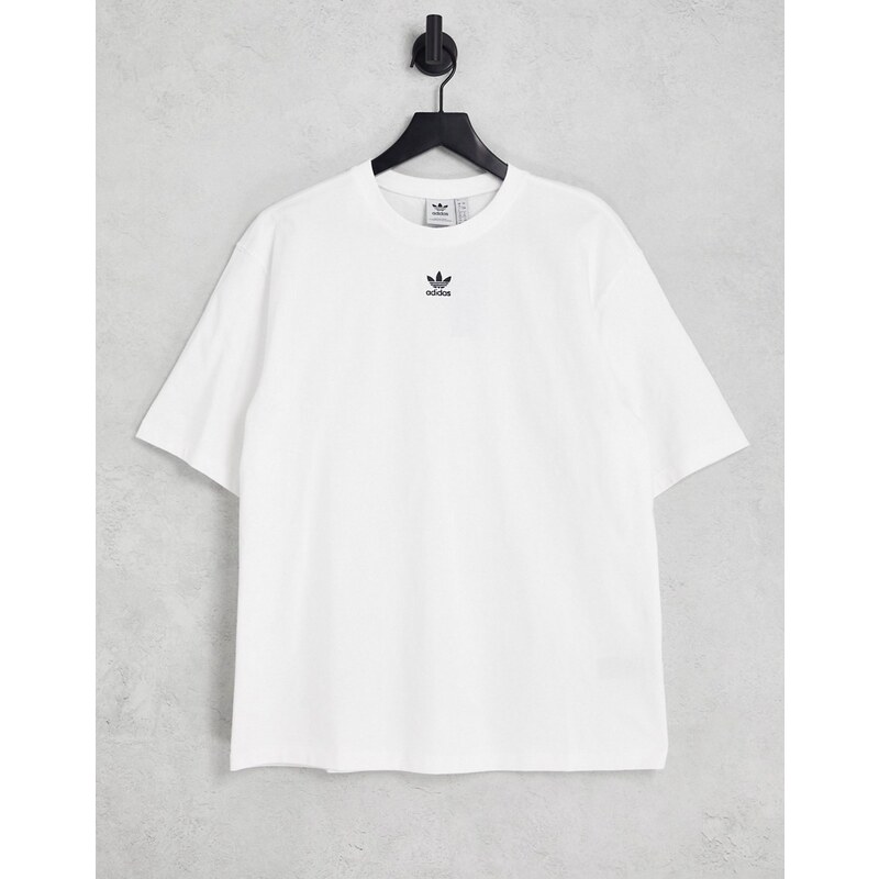 adidas Originals - T-shirt con trifoglio bianca-Bianco