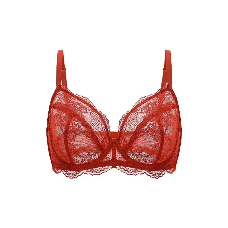 DOBREVA Pizzo Corsetto Donna: Reggiseno Push Up Con Ferretto, Bralette Spaghetti Strap Perfetto Da Indossare Dentro O Fuori
