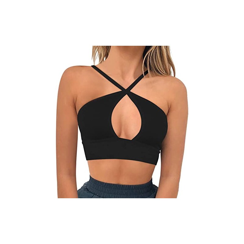 Canotta Sportiva Donna WANGZHI Per Yoga E Fitness – Senza Maniche, Schiena Incrociata, Tessuto Asciutto, Taglie S-XXL