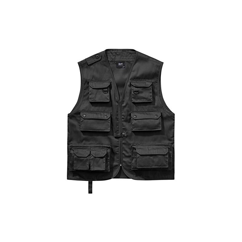 Gilet Ranger Brandit Pour Homme - Coupe Droite, 6 Poches, Doublure Coton | Idéal Pour La Chasse, Pêche, Camping Et Extérieur