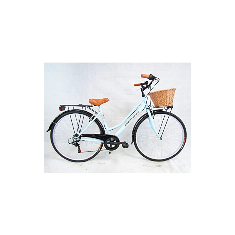 Bicicletta Donna Bici Da Passeggio City Bike 28 Trekking Colore Azzurro