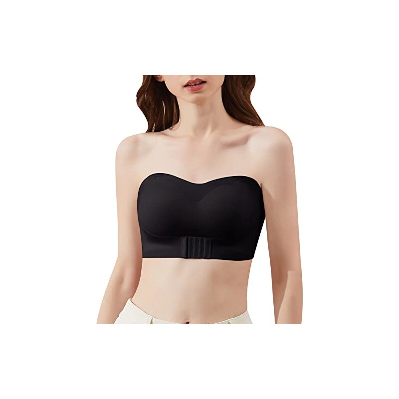 Reggiseno Senza Spalline Lusait Antiscivolo In Silicone – Imbottito E Senza Fili – Con Spalline Trasparenti Rimovibili – Beige, XX-Large