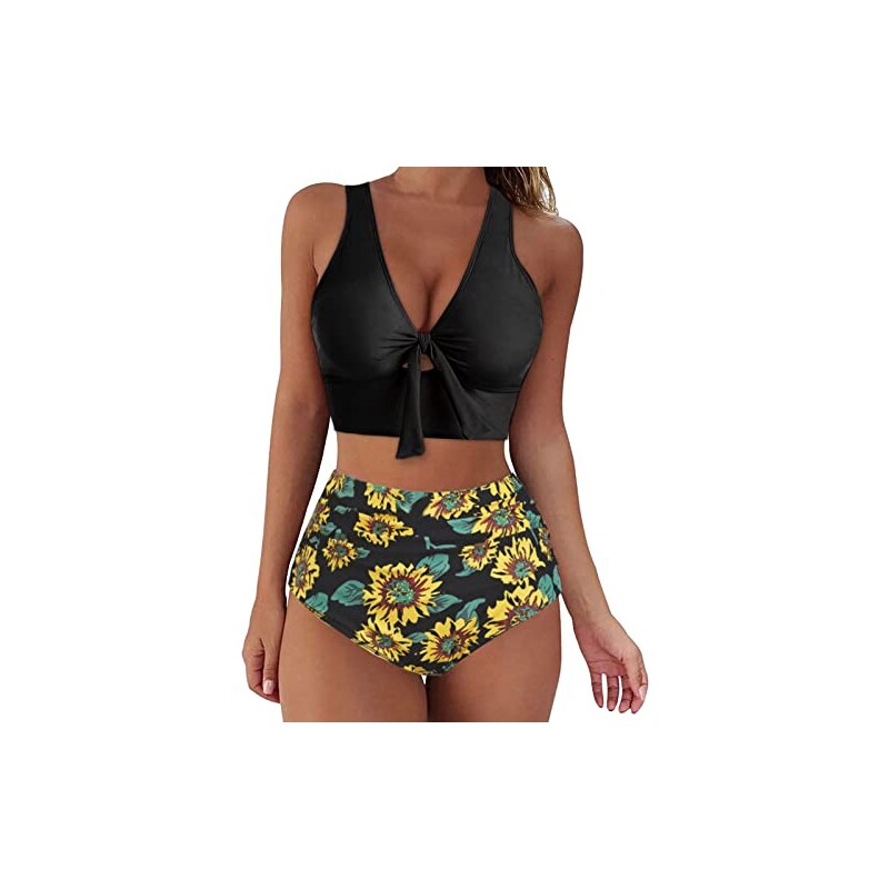 CUPSHE Set tankini da donna taglie forti con scollo a V