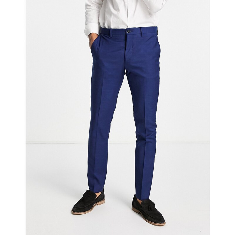 Jack & Jones Premium - Pantaloni da abito slim blu acceso