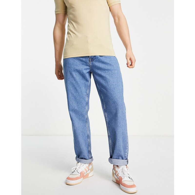 Topman - Jeans comodi lavaggio medio-Blu