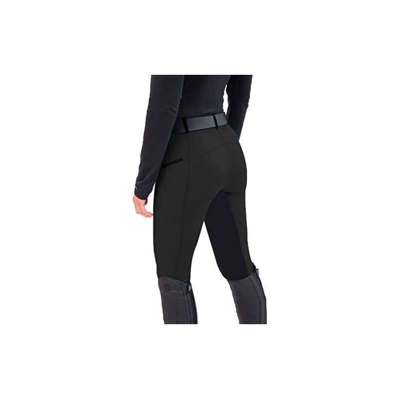 Pantaloni Equitazione HKM Starlight Donna - Leggings Tecniche Con Rinforzi Ginocchio, Nero/Rosa Taglia 36 - Foto 5