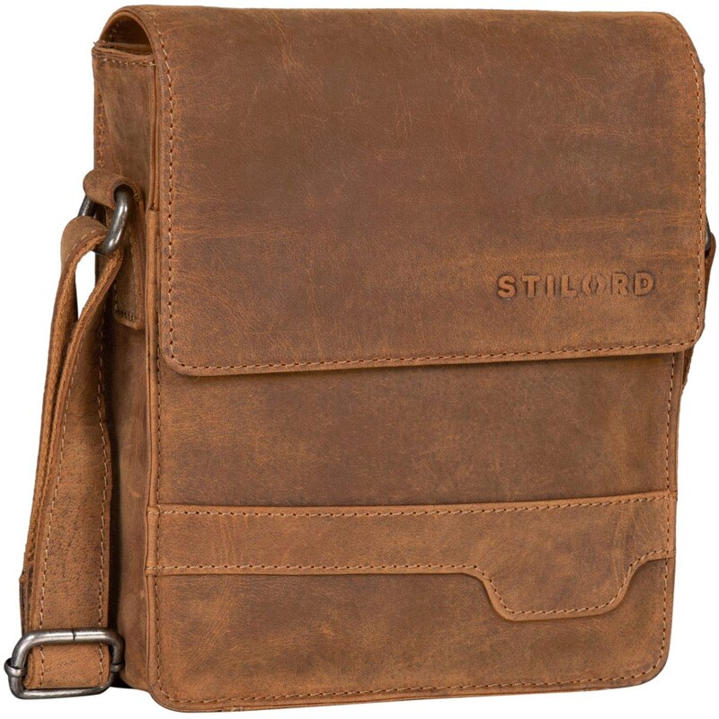 STILORD Harry Borsello Uomo Tracolla in Pelle Borsa Messenger Piccola in Cuoio Vintage Borsa tablet 10.1. pollici Colore:cognac lucente