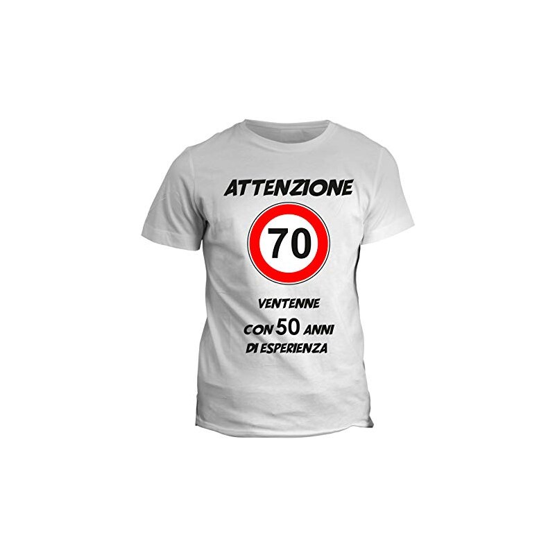 T-shirt Per Festa Di Compleanno 50 ANNI E NON SENTIRLI MEGAFONO - Foto 5