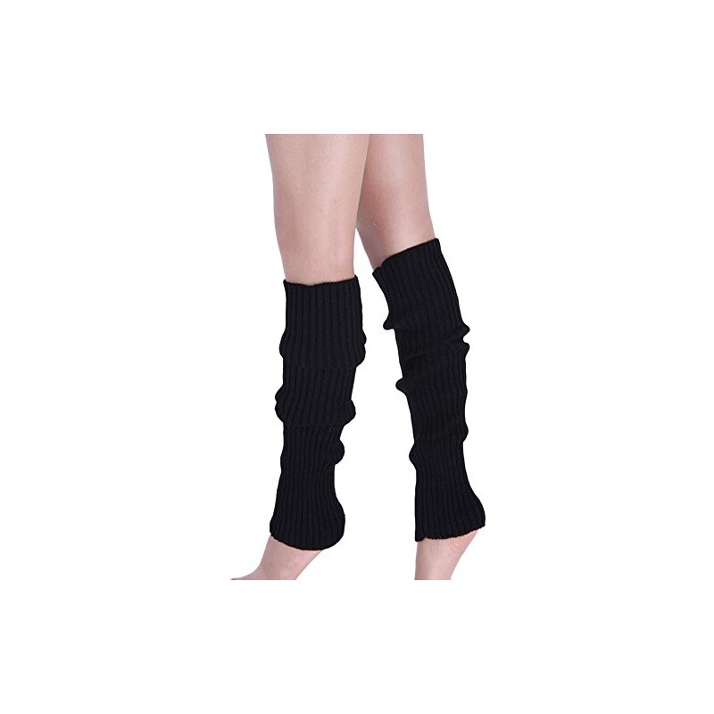Traderplus 3 Paia Scaldamuscoli Donna Lavorati A Maglia | Morbidi In Acrilico | Colori: Nero, Bianco, Rosa | Ideali Per Danza, Fitness, Sport Invernali E Feste Anni '80 - 6