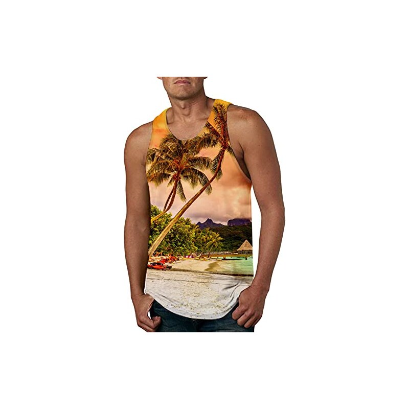 Topgrowth Canotta Uomo Bodybuilding Estate Casual Tank Top Maglia A Rete Camicia Spiaggia Club - Foto 2