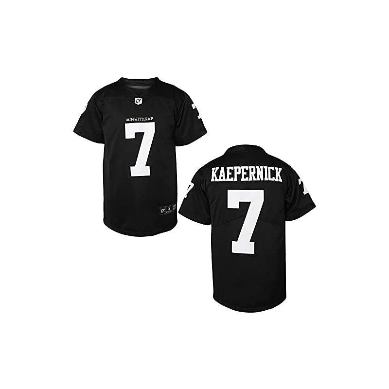 Villa #ImWithKap Colin Kaepernick Jersey 7 IM con KAP Football Jersey Tutti  Cuciti Uomini Nero Bianco Film Jersey S-3XL, 7 Kaepernick Nero, 3XL 