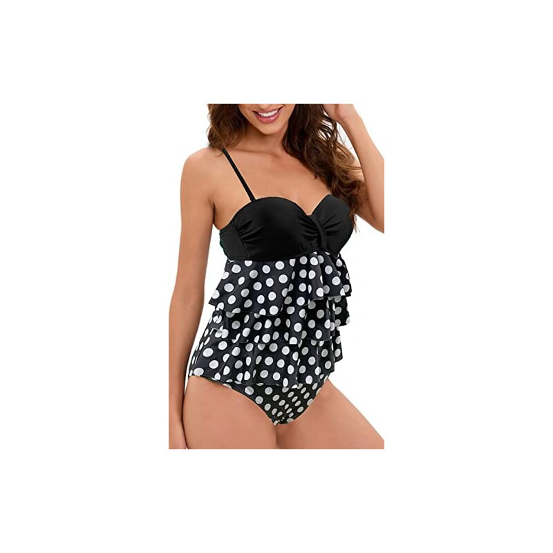 Costume Da Bagno Intero Donna Rayson | Retro Con Volant | Push Up E Controllo Addominale | Tankini - Foto 2